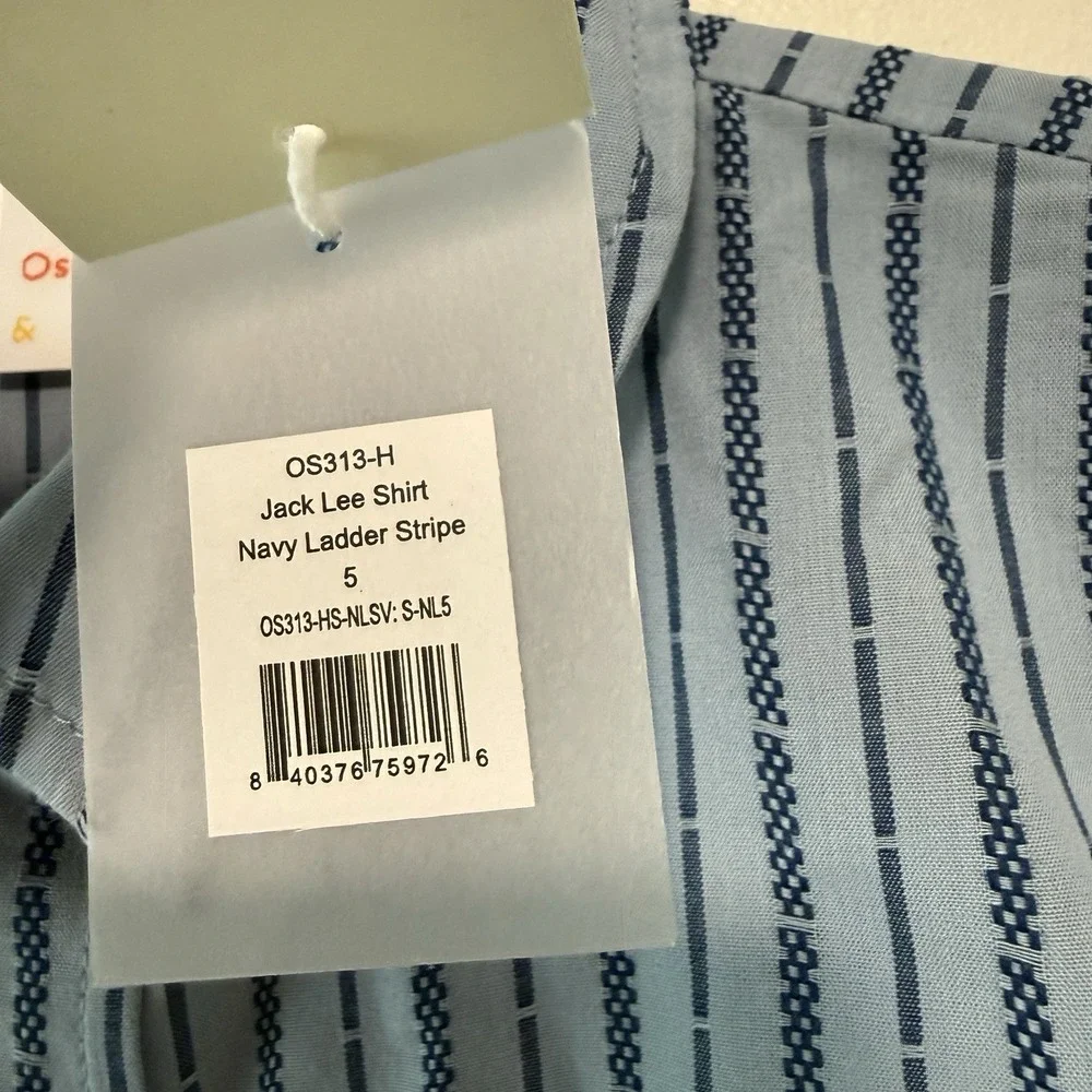 Oso & Me NWT Jack Lee Shirt in Navy Ladder Stripe Size 5